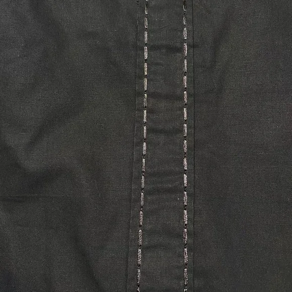 Platini Men’s Military Button Down Shirt w/ Faux Leather & Paisley Trim Size M - Picture 8 of 14